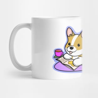 Cute Corgi Reading Book Mug